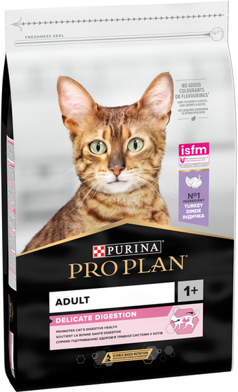 Сухий корм PRO PLAN Adult 1+ Delicate Digestion для дорослих котів із чутливим травленням, індичка 10 кг | Зображення 1