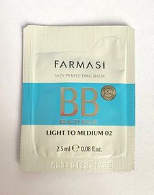Пробник саше тестер тонального бб крему Farmasi bb cream spf15 Light to medium 02 2,5 мл