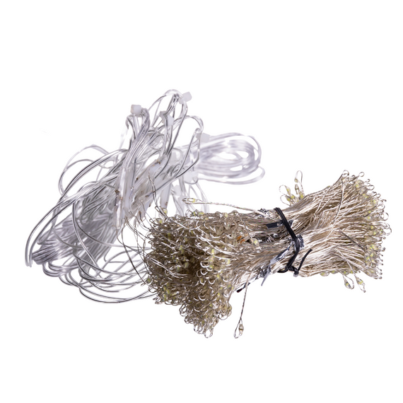 Новорічна гірлянда кімнатна штора роса Хвойна лапа 3х3 м 600 LED Біле світло D600LED3MW | Зображення 4