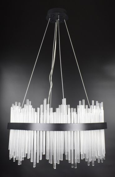 Люстра світлодіодна підвісна LED світильник для квартири на стелю лед 26920 Чорний 50-180х60х60 см.