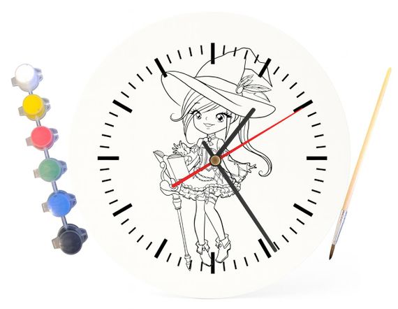 Детский набор для творчества часы раскраска Волшебница 30 см (Г0193) | Зображення 3