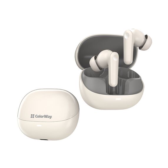 Навушники ColorWay Slim TWS-1 Earbuds Long Life Beige (CW-TWS1BE) | Зображення 5