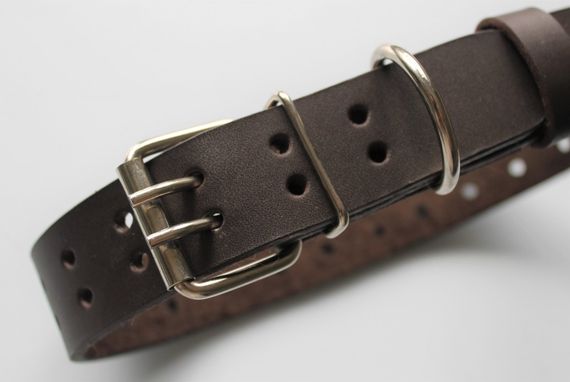Ошейник из натуральной кожи "Lockdog" коричневый | Зображення 6