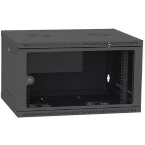 IPCOM 4U 600x450 Шафа телекомунікаційна двері скло (чорна) - Серверні шафи