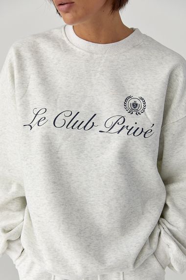 Утеплений світшот із написами - світло-сірий цвет, ONE SIZE (є розміри) | Зображення 3