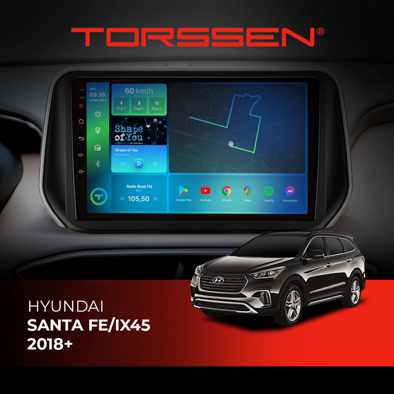 Штатна магнітола Torssen Hyundai Santa Fe/IX45 2018+ F10432 4G Carplay DSP