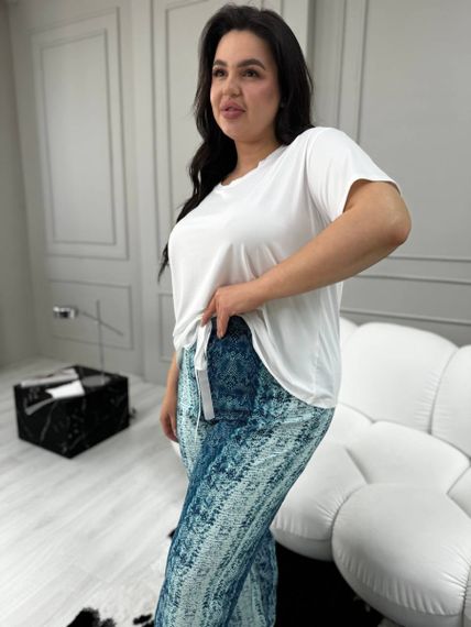 Жіноча піжама костюм для дому з футболкою та штанами  PLUS SIZE | Зображення 9