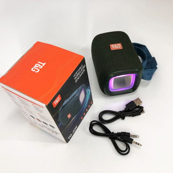 Портативна Bluetooth колонка TG339 5W з підсвічуванням RGB, акумуляторна колонка для музики. Колір: зелений | Зображення 6