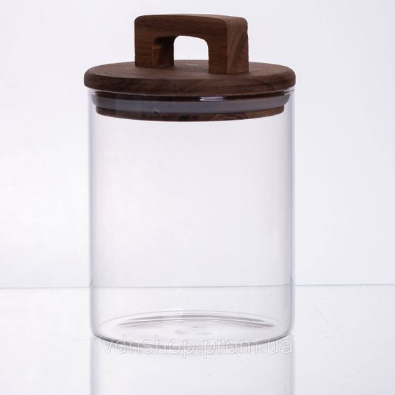 Банка для сыпучих продуктов с бамбуковой крышкой 800 мл 64486-65