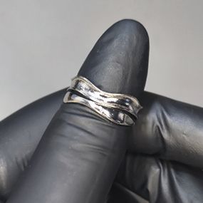 Кольцо #59 для фото ногтей (маникюра) цвет серебро