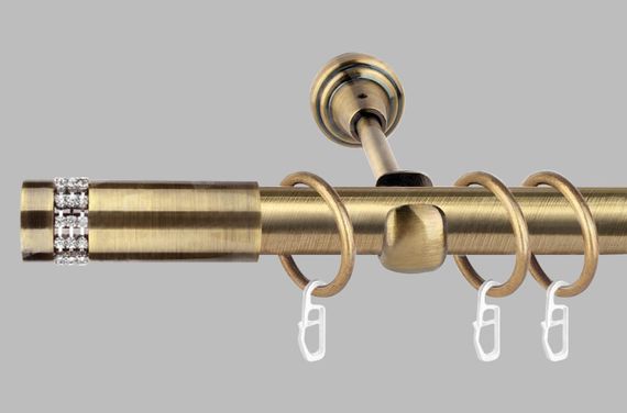 Карниз для штор однорядний металевий 19 мм, Хантос (комплект) 200 див.