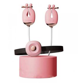 Набор зажимы для сосков с вибрацией и ошейник Qingnan No.2, розовый sexstyle