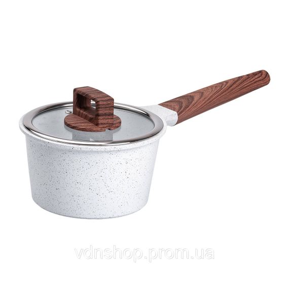 Набір посуду алюміній з товстим дном MGC з лопаткою, ополоником і щіткою білий HP-4-406W | Зображення 3