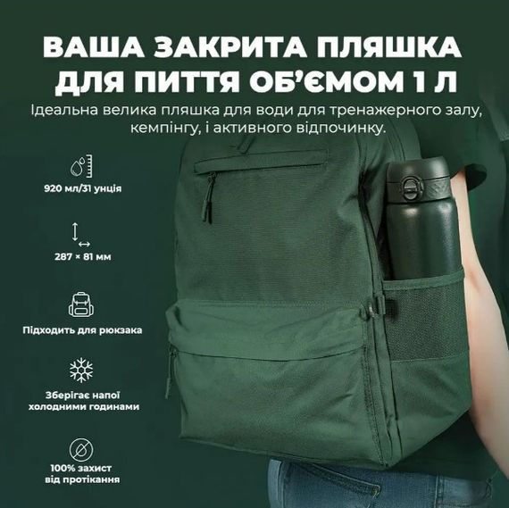 Пляшка для води металева вакуумна ION8 920 мл Vacuum Insulated Dark Green (I8TS1000DGRE) | Зображення 2
