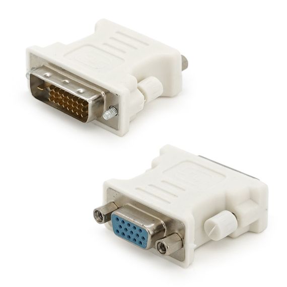 Перехідник DVI-D 24 + 1 (тато) / VGA (мама), Grey Q50