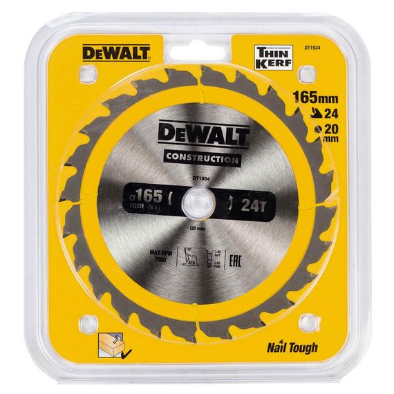 Диск пильний 165*20мм DeWALT DT1934 | Зображення 1