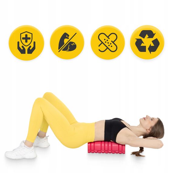 Масажний ролик 4FIZJO 33 x 14 см (валик, роллер) Pink (P-5907739310088) | Зображення 9