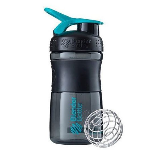 Шейкер спортивний (пляшка) BlenderBottle SportMixer Flip 20oz/590ml Black/Teal | Зображення 1