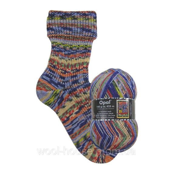 Шкарпеткова пряжа Opal Sockenwolle, серия Hundertwasser, 3204