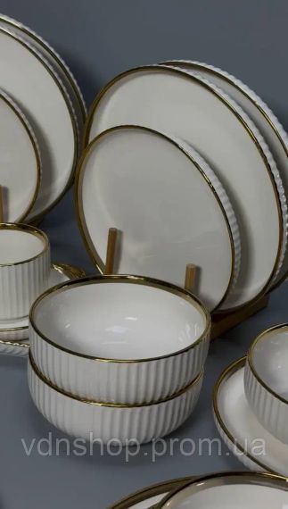 Столовий сервіз на 6 персон 32 предмети RG6804 Gold | Зображення 1
