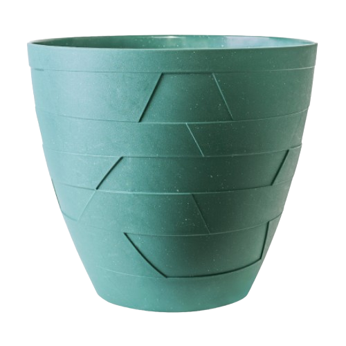 Вазон Керамо зі вставкою 19,5*17,5см какао бетон Алеана