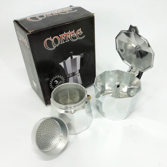 Гейзерные кофеварки на 1-3 чашки, Кофеварка для плити, Практичная кофеварка, Кофейник гейзерный BC-32 | Зображення 5