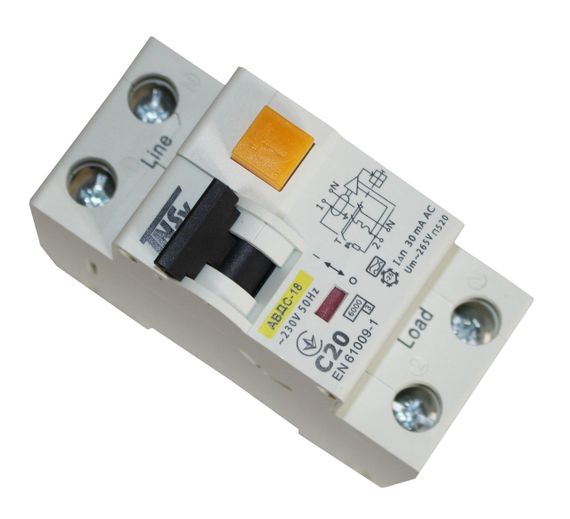 Автоматичний вимикач диференційного струму АВДс-18 2Р 20А 30мА тип АС 6 кА х-ка С Ny95506287 | Зображення 5