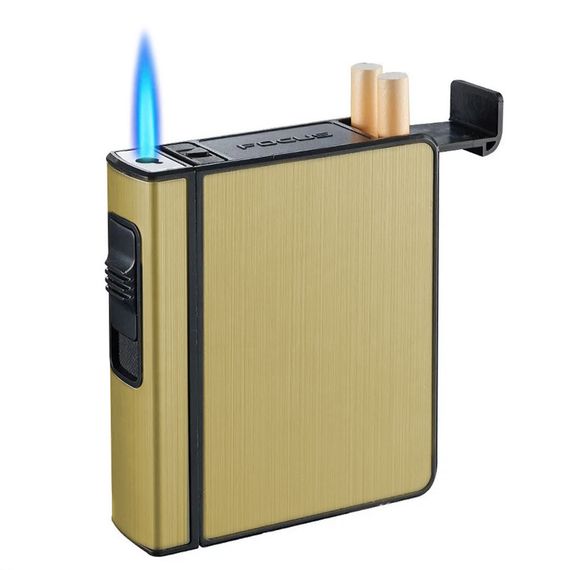 Зажигалка Портсигар  С Выбросом На 20 Сигарет "Cigarette Case Focus Gold"