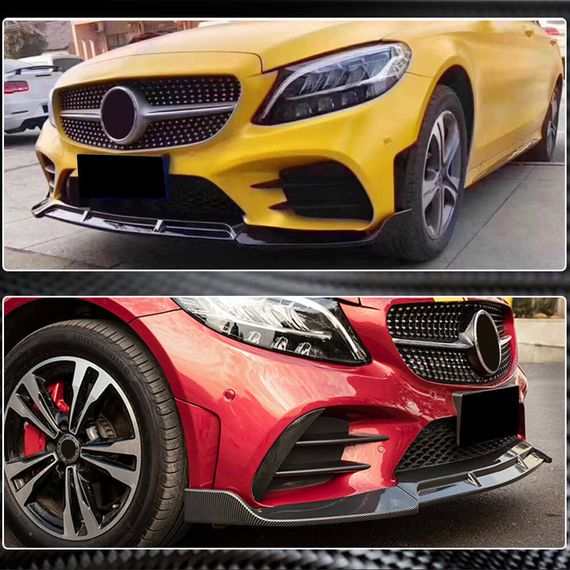 Передний Бампер Лип V3 для C43 AMG 2019-2021 Карбон для Mercedes C-сlass W205 | Зображення 3