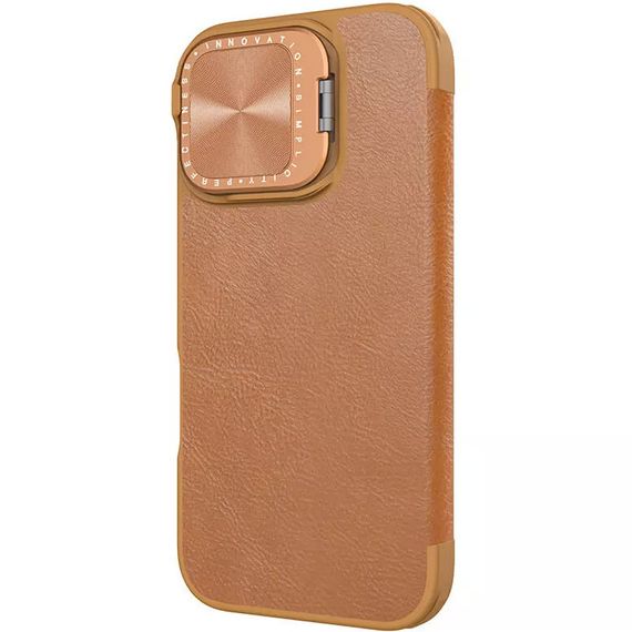 Шкіряний чохол-книжка Nillkin Qin Prop для Apple iPhone 16 (6.1") Brown | Зображення 3