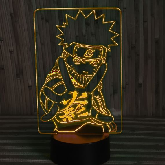 Акриловый светильник-ночник Наруто 4 желтый tty-n000215