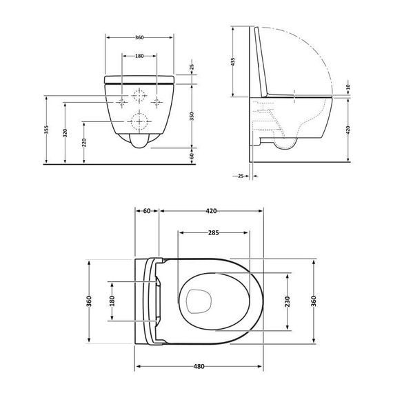 Унитаз подвесной Qtap Swan безободковый Ultra Quiet c сиденьем Soft-close QT16335179W | Зображення 1