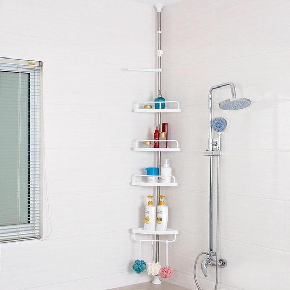 Кутова телескопічна полиця у ванну Multi Corner Shelf, Кутова полиця у ванну на розпірці. | Зображення 2