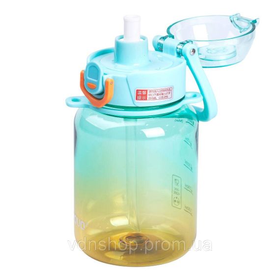 Пляшка для води багаторазова 700 мл пляшечка з трубочкою для спорту та школи 16.5 см HP-14-32TU | Зображення 2