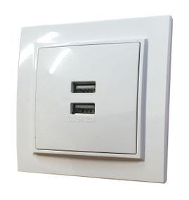 Розетка внутрішній установки 2 USB 2.1A біла IP20 Malta Ny95000955