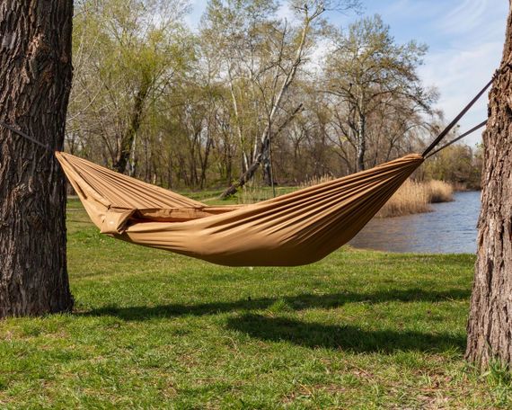 Гамак Tribe Hammock туристичний підвісний coyote, Компактний гамак трайб для походу, Гамак для відпочинку на природі | Зображення 5