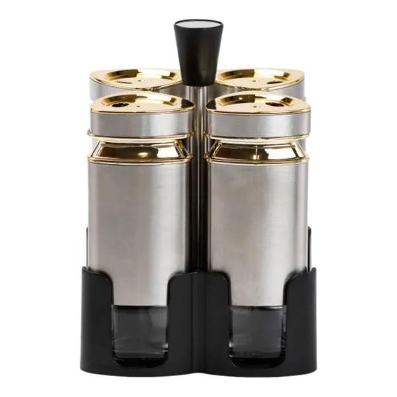 Набор для специй 4 емкости по 120 мл на подставке HP1324