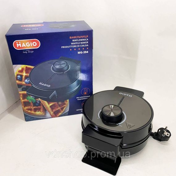 Вафельниця для рельєфних вафель MAGIO MG-394 1025 Вт, Електрична вафельниця настільна MB-45 | Зображення 6