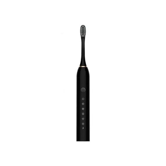 Чорна Електрична зубна щітка Sonic Toothbrush Х-3 ультразвукова акумуляторна 4 змінні насадки в комплекті