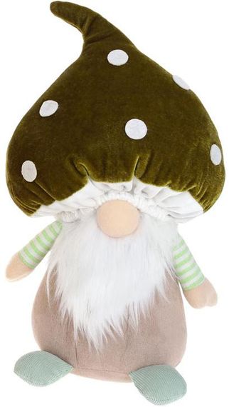 М'яка іграшка «Гном-гриб» 33см, зелена шапка