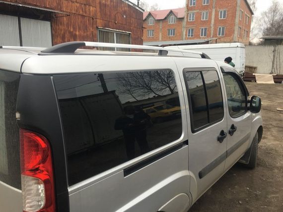 Рейлінги Хром (пласт. ніжки) Стандартна база, пластикові ніжки для Fiat Doblo II 2005-2010 рр | Зображення 7