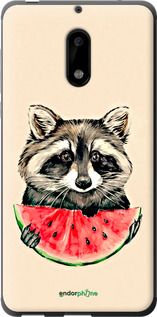 Чохол на Nokia 6 Єнотик з кавуном "4605t-898-2448"