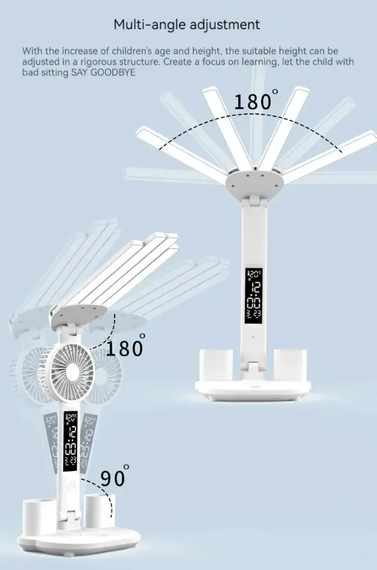 Аккумуляторная LED лампа / Настольная лампа 3в1 с аккумулятором 3200мАч и USB-дисплеем / Аккумуляторная LED лампа-органайзер с | Зображення 2