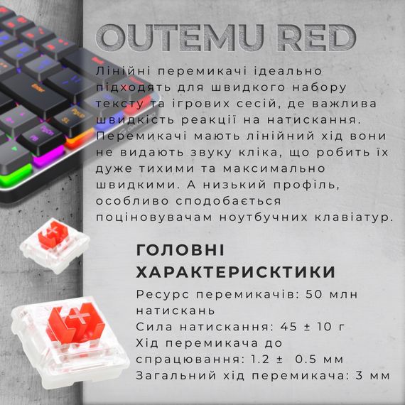 Клавіатура GamePro MK122R Red Swich Low Profile Wireless Dark Gray (MK122R) | Зображення 5