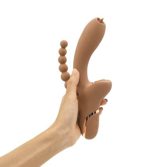 Вибратор-кролик с анальной стимуляцией Sweet Em, коричневый, 22.1 х 7.8 х 4.2 см sexstyle | Зображення 7