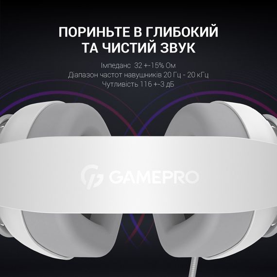 Навушники GamePro HS590W White (HS590W) | Зображення 8