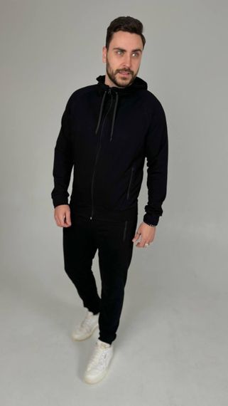 Чоловічий спортивний костюм база чорний | Зображення 4