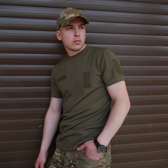 Футболка Kiborg Tactical Coolpass хакі з велкро панелями для шевронів M | Зображення 6