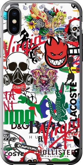 Чехол на iPhone XS Many different logos "4022u-1583-17620"