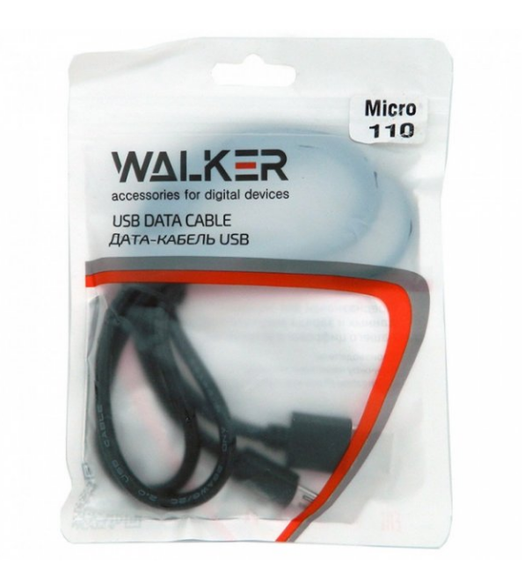 Кабель USB MicroUSB WALKER 110 1А 1м чорний | Зображення 1